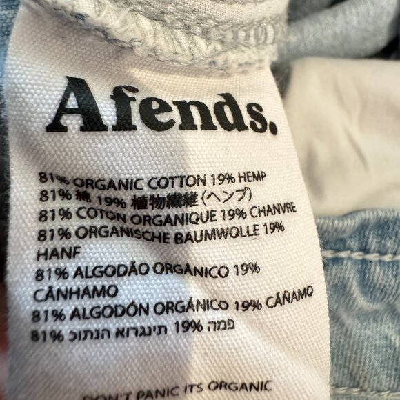 AFENDS Women's Shelby Hemp Organic Cotton Denim Cut Off Shorts - Stone Blue 26 - Picture 6 of 6